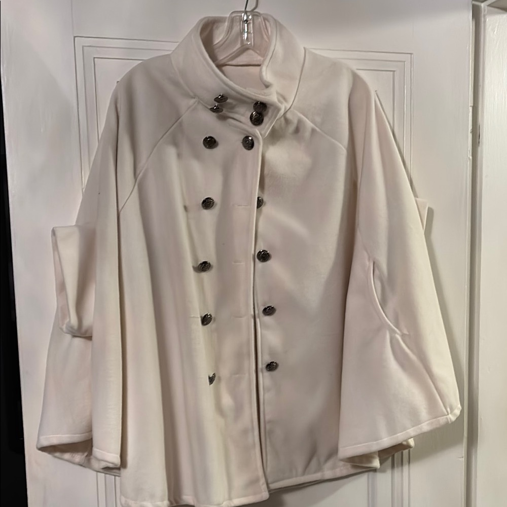 Elegant Double-Breasted Women's Coat - Cream